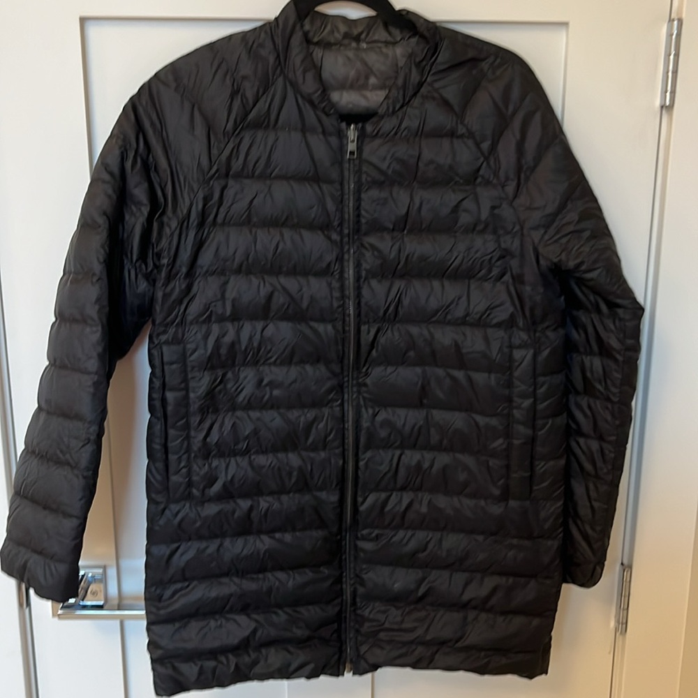 ATHLETA REVERSAWARM DOWN COAT - Reversible Black & Dark Grey - Picture 2 of 9